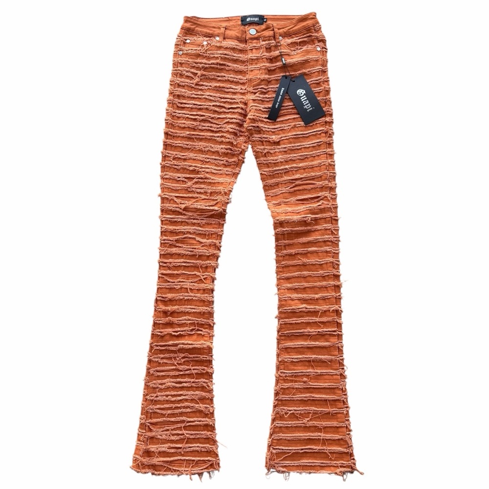 Guapi Mens Distressed Frayed Flare Leg Denim Pants 32 Limited Streetwear Hip Hop